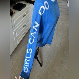 Zadig & Voltaire “Girls Can Do Anything” Merino Wool Sweater – XS – Blue